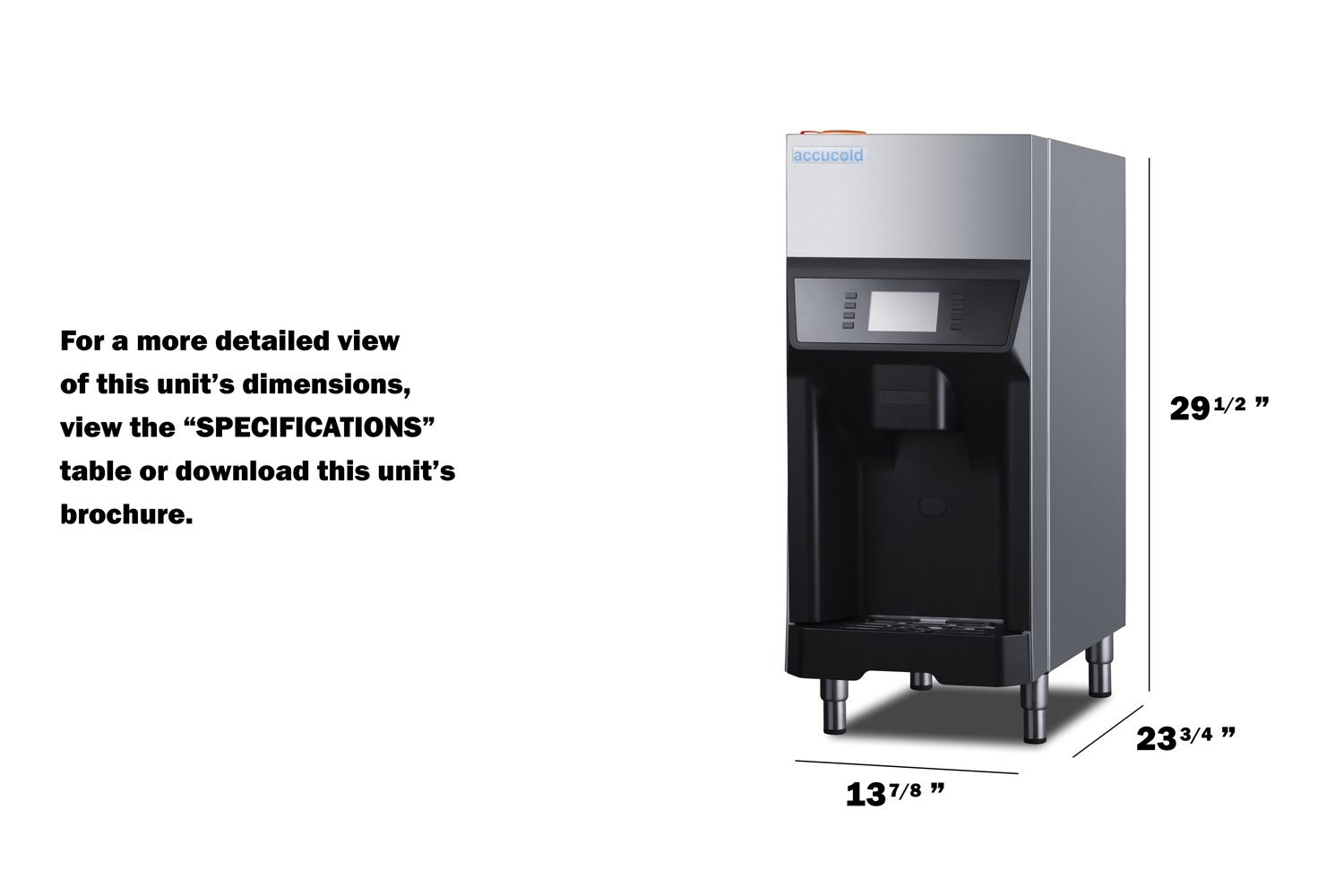 ENERGY STAR certified commercial ice + water dispenser with tiler and 220 lb. production of nugget ice; ETL-S certified to NSF-12